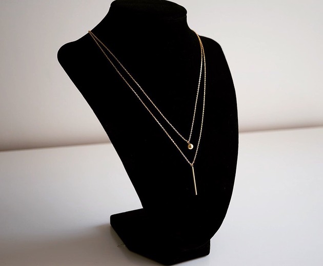 Podwójny naszyjnik z kuleczką pozłacany 925 VENA Jewellery
