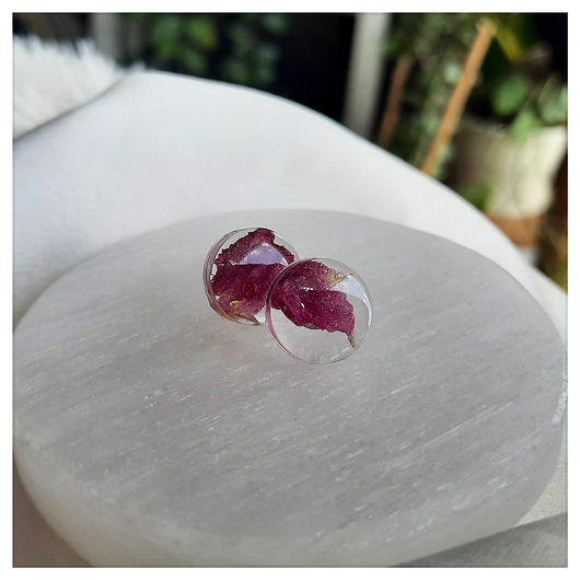 Kolczyki sztyfty z różą, duże Figa handmade accessories