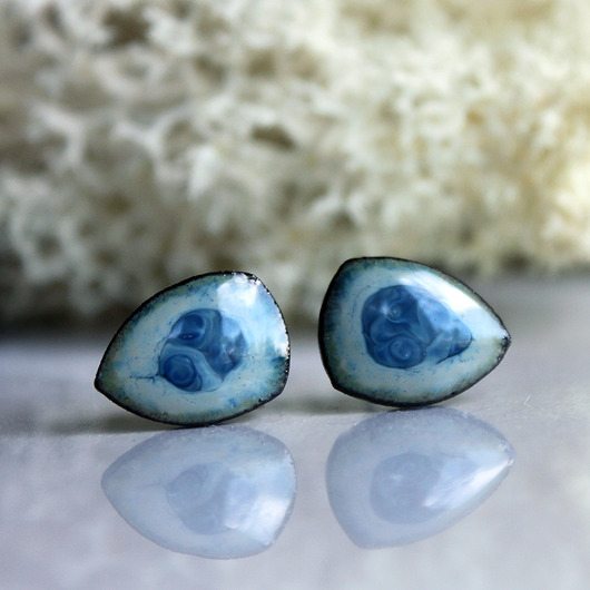 kolczyki ceramiczne PEBBLE/stal chirurgiczna/
