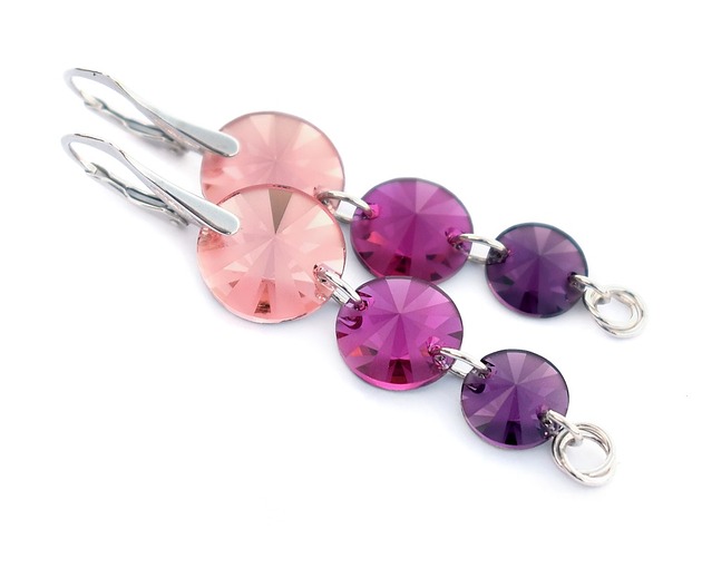 kolczyki swarovski Kolczyki srebrne- Campari na Capri - Kryształy Swarovskiego