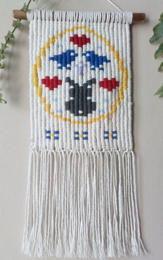 makramy Makrama wiosenna makatka w stylu vintage