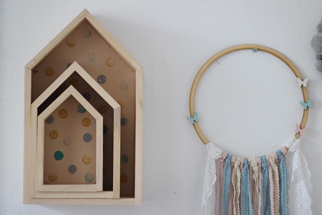 Półka domek komplet dots Little Wood Bunny