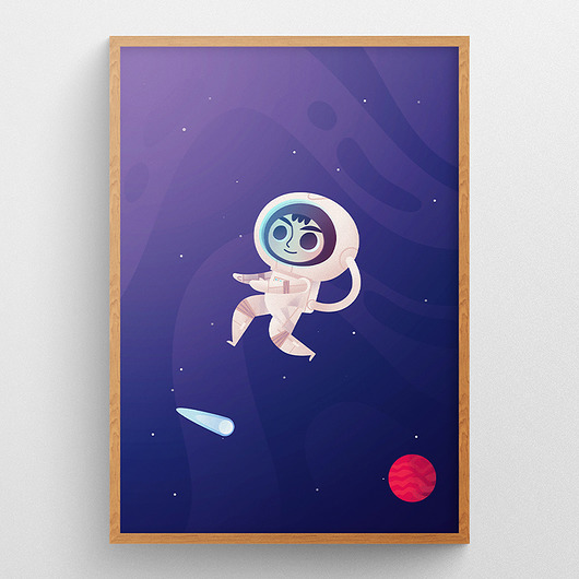 naklejki ścienne do pokoju dziecka Plakat Astronauta