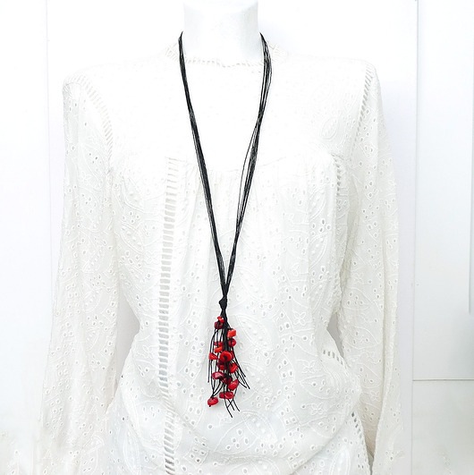 naszyjniki - inne Koral czerwony oryginalny naszyjnik