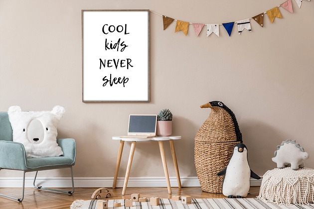 obrazy i plakaty do pokoju dziecięcego Plakat Cool kids never sleep