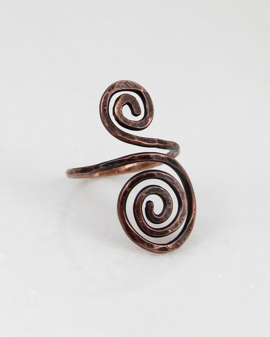 pierścionki - różne Wężowy - rozm. M - miedziany pierścionek - unikat