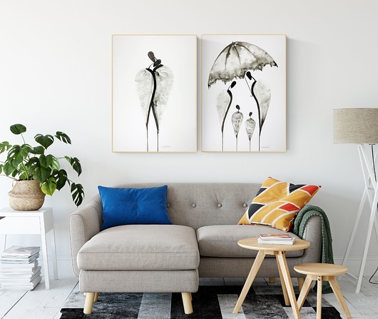 Zestaw 2 grafik 50x70 cm, abstrakcja, minimalizm Krystyna Siwek Art
