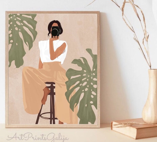 Plakat A3 Obraz na ścianę Kobiecy Monstera K37 Lavender Shop