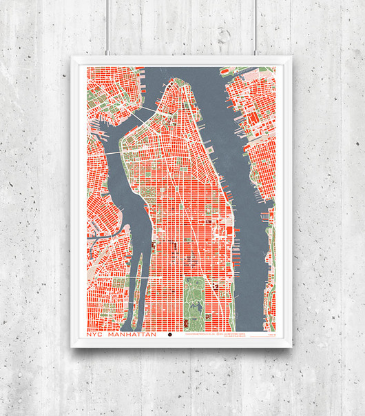 plakaty Plakat New York - plan miasta