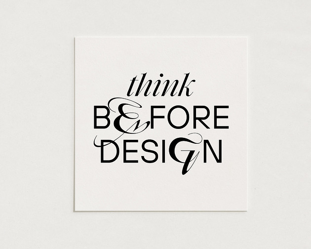 plakaty Think before design / Oryginalna grafika / poster print / plakat