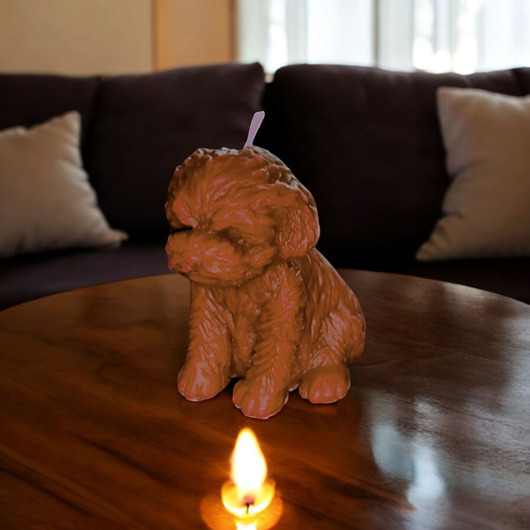 świeczniki i świece Brązowa świeca pies - uzdrawianie zwierząt