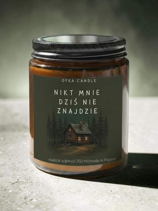 świeczniki i świece Świeca w słoiku zapachowa 250 ml Nikt mnie dziś nie znajdzie