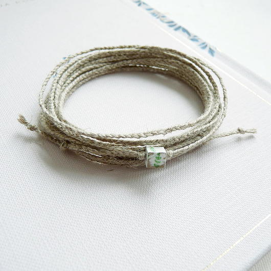 bransoletki na sznurku Las naturalna bransoletka lniana