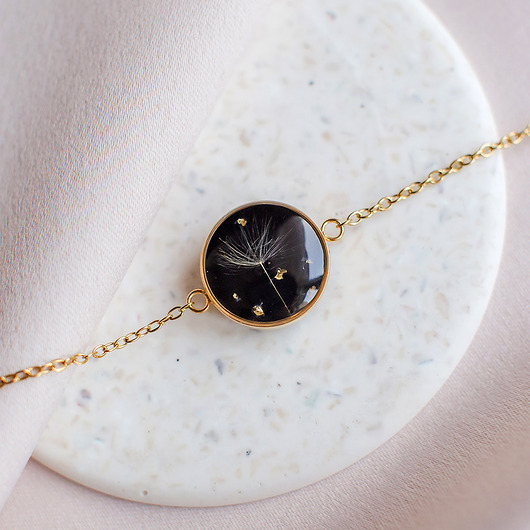 bransoletki z żywicy Bransoletka z rzęsek dmuchawca