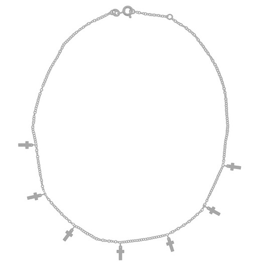 Srebrny naszyjnik choker z krzyżykami ATdiament