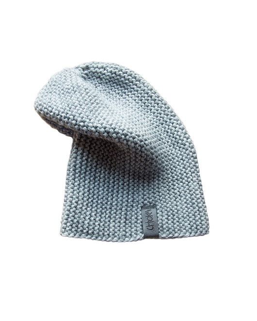 czapki damskie Czapa SEASHINE GREY LONG ze srebrną nicią