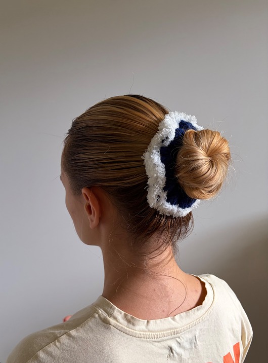 gumki do włosów Wełniana puchata scrunchie