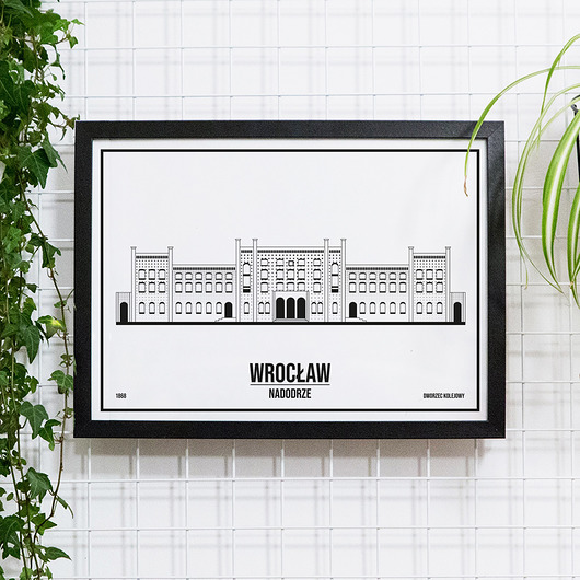 plakaty Wrocław - Nadodrze -  sitodruk plakat z ramką