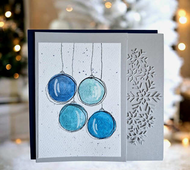 grafiki i ilustracje Kartka świąteczna na Boże Narodzenie ręcznie malowana