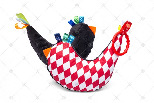 Kurka Przytulanka Minky - Czerwone romby Makaszka