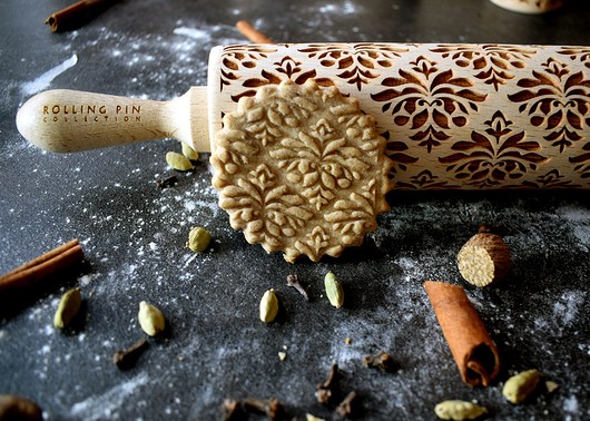 damask nr 2- wałek grawerowany do ciastek Rolling Pin Collection