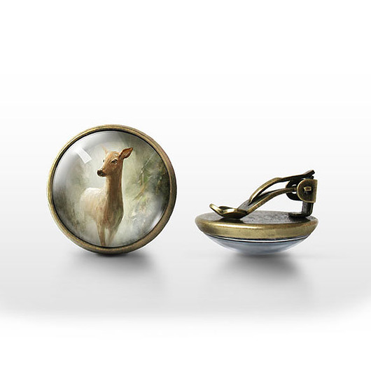 klipsy Klipsy - Sarna - antyczny brąz