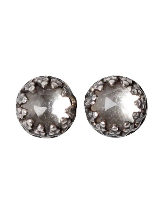 kolczyki z kamieniami Kolczyki sztyfty oksydowane Petite z kryształem górskim