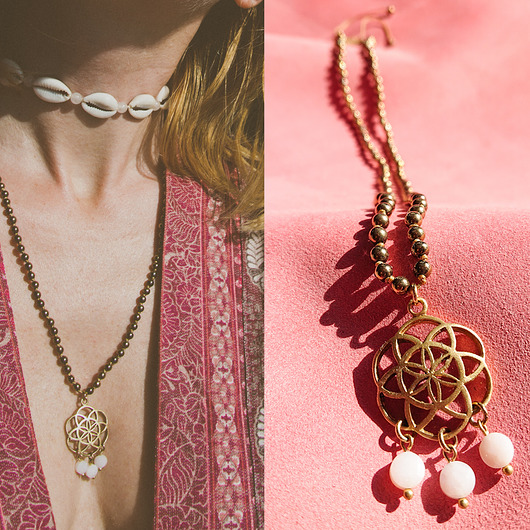 IXCHEL naszyjnik Seed of Life z opalem NOMAD ACCESSORIES