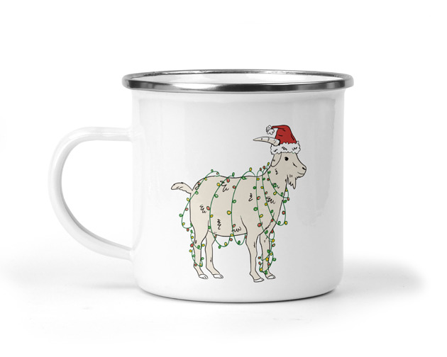 kubki Świąteczny kubek metalowy koza
