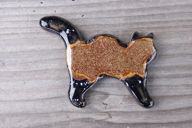 magnesy Ceramiczny magnes kot złoto czarny