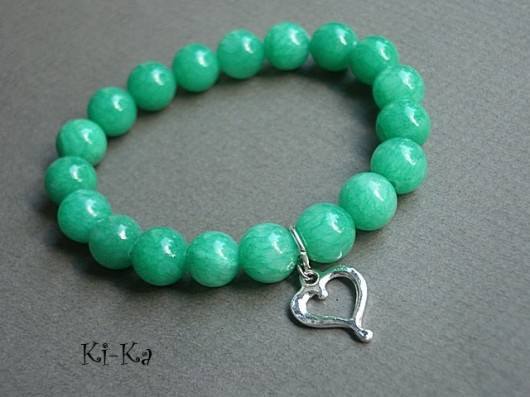 Mint and heart - bransoletka KiKa pracownia
