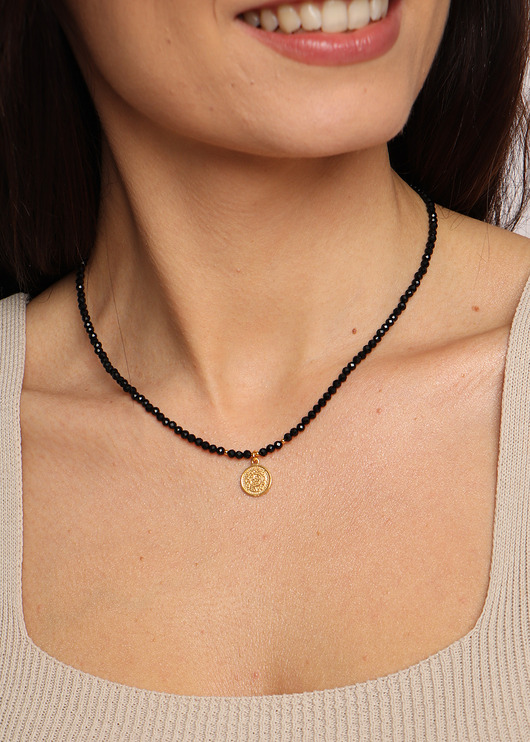 naszyjniki - inne Naszyjnik z kamieni naturalnych Czarny Turmalin z zawieszką