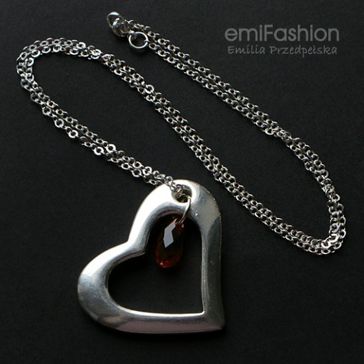 Srebrne Serce z kryształem MAREMI Jewelry