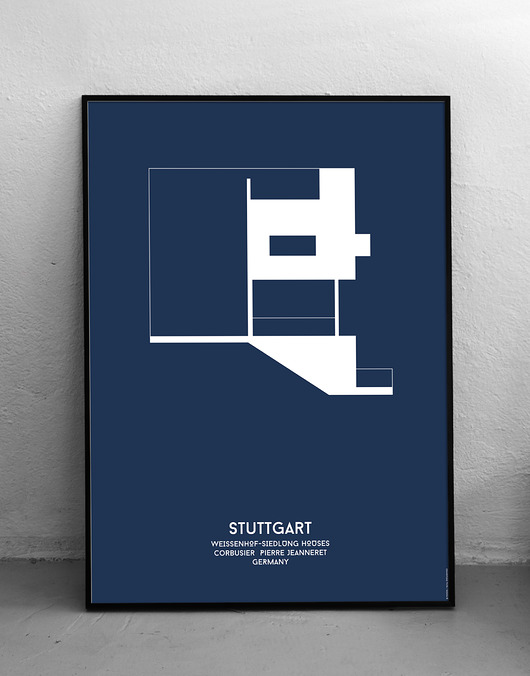 plakaty Budynek  Le Corbusiera w Stuttgarcie - plakat 50x70 cm