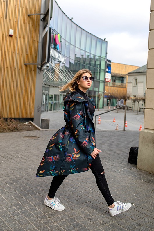 płaszcze damskie Długa  parka  z tunelem