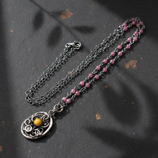 srebrne naszyjniki Soreva - srebrny naszyjnik wire-wrapping II