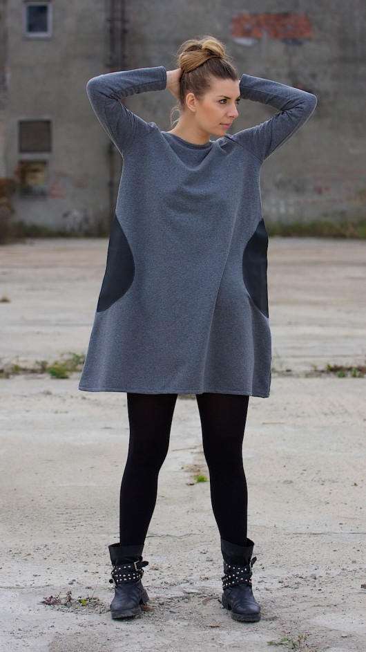sukienka A-dress/long sleeve S/M ciemnoszara STREETCODE