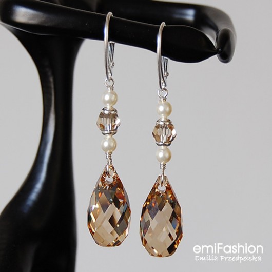 Briolety Golden Shadow z perłą MAREMI Jewelry