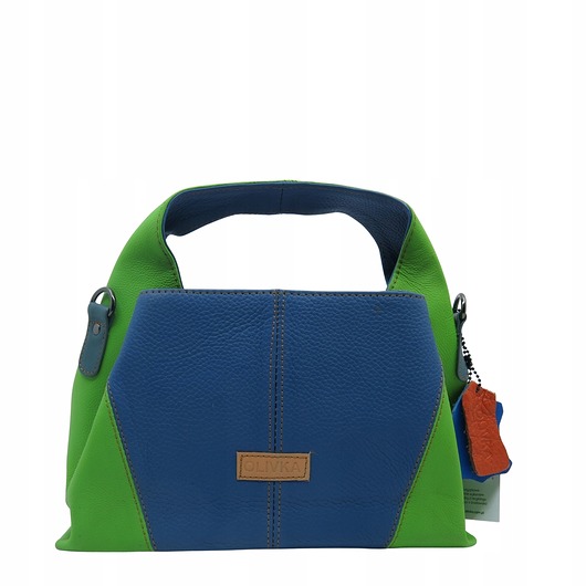 torby na ramię Torebka damska skórzana do ręki ze skrawków skór elegancka kolorowa OLIVKA