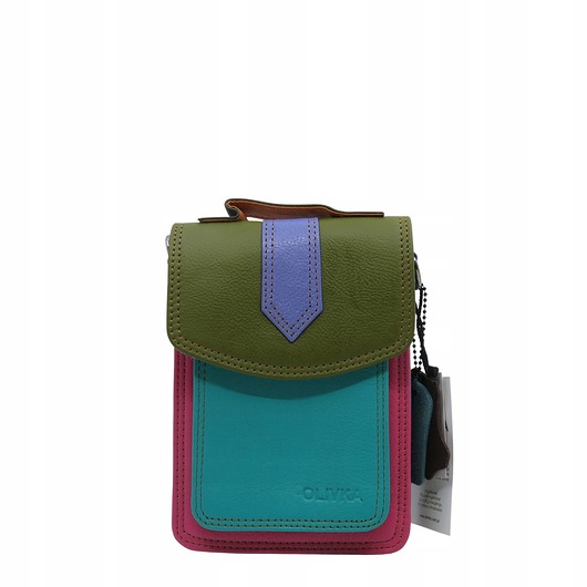 torby na ramię Torebka na telefon skórzana damska listonoszka z rączka i szlufką na pasek