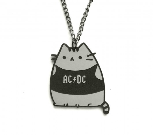 Naszyjnik metalowy pusheen ACDC pusheen the cat Kraina czaru