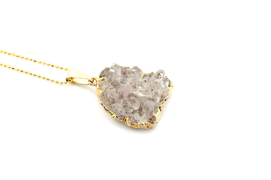 Colare Druza Agatu Natural złoto Brazi Druse Jewelry