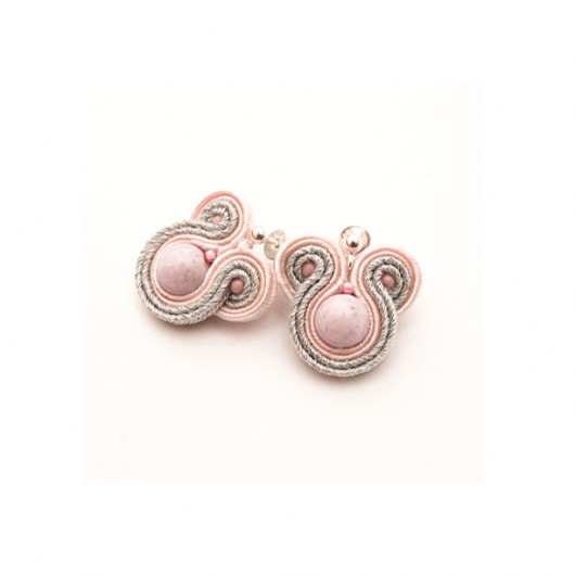 Kolczyki soutache - małe, pastelowe, sztyfty maanuela