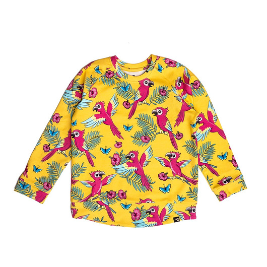 bluzy dla chłopców Bluza bez kaptura Żółta Papuga