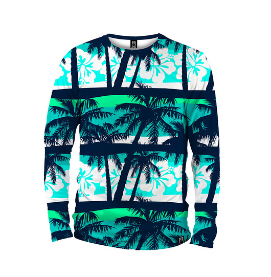 bluzy męskie Koszulka Longsleeve Męska DR.CROW Blue Beach