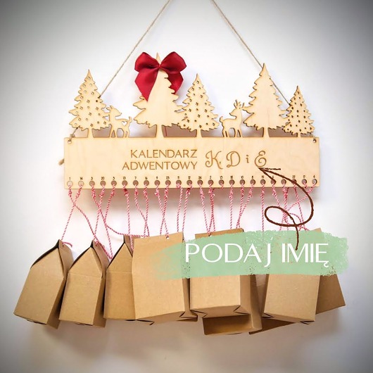 dekoracje świąteczne Personalizowany Kalendarz Adwentowy Choinki