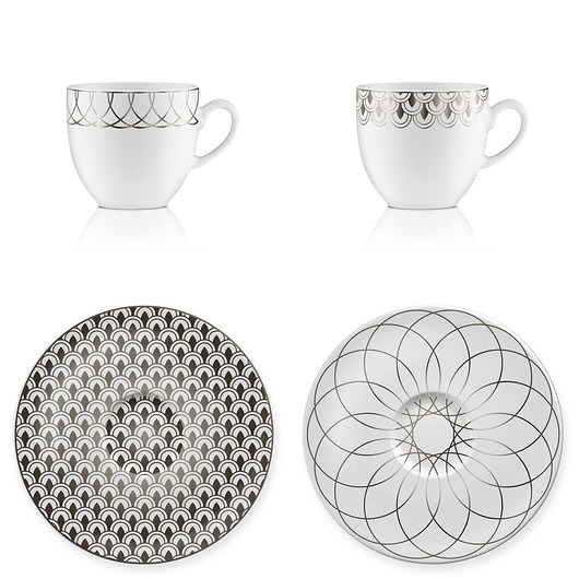 filiżanki Zestaw espresso  set 02  platyna