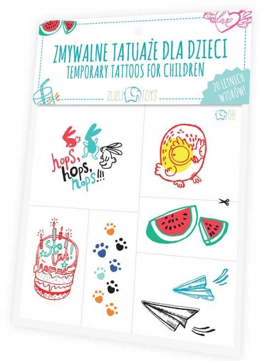 Zmywalne tatuaże dla dzieci - letnie wzory ZUZU TOYS