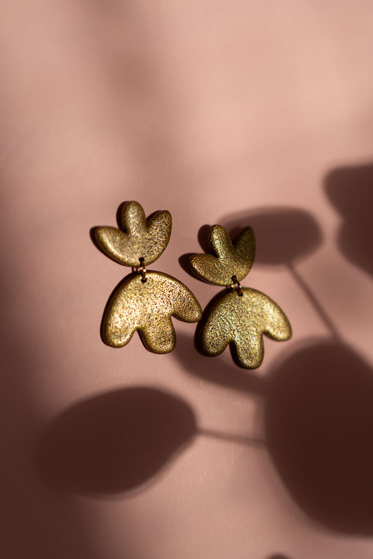 kolczyki z masy plastycznej Wiszące kolczyki TULIPANY