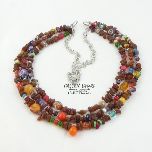 MIX  w stylu Boho z bursztynem Galeria Limart